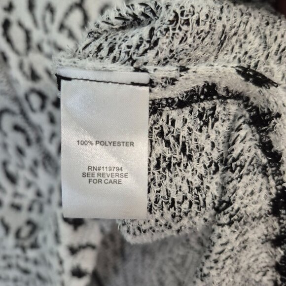 OneWorld Womens Leopard Print Cowl Neck Sweater L Black/White Long Sleeve Lightw - Picture 5 of 6